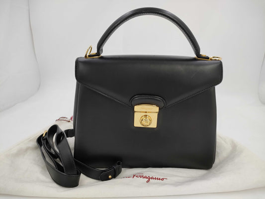 Salvatore Ferragamo Tote Bag, Box Calf Leather Handbag