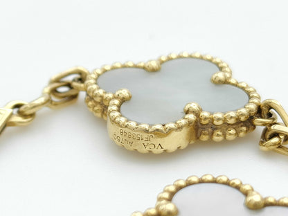 Van Cleef & Arpels Vintage Alhambra 5-Piece Mother-of-Pearl Bracelet/Bangle in Yellow Gold and Au750, 12.0g