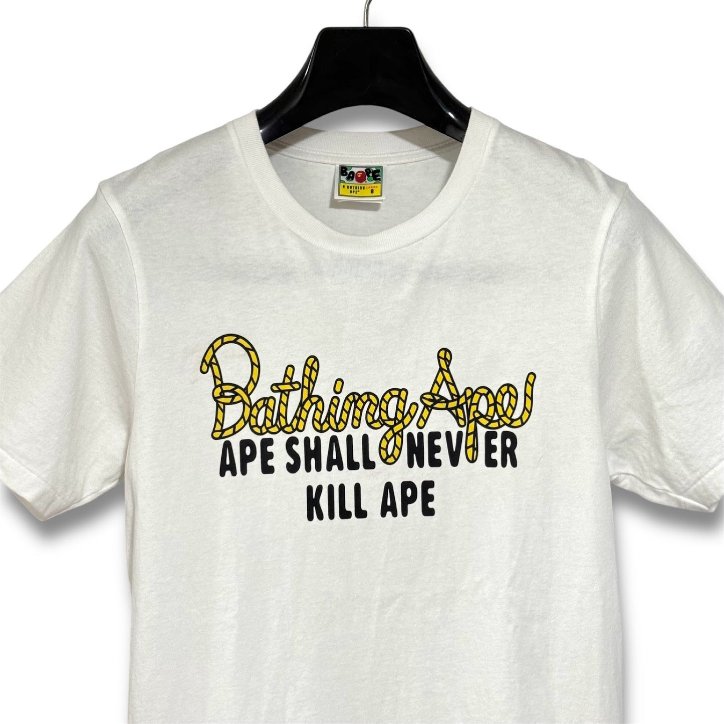 A BATHING APE Short Sleeve T-Shirt Champion Logo Tee Champion Logo Size S Shoulder 42cm x Sleeve 21cm x Width 46cm x Length 60cm T-shirt