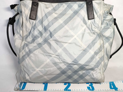 BURBERRY Nova Check Nylon Tote Bag with Horse Logo