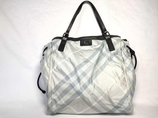 BURBERRY Nova Check Nylon Tote Bag with Horse Logo