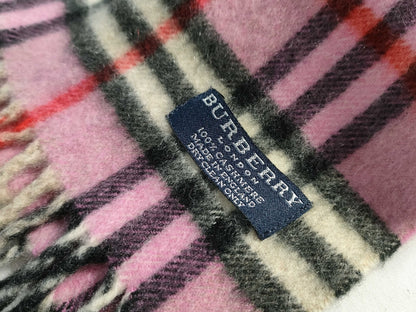 BURBERRY 100% Cashmere Nova Check Scarf Pink