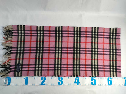 BURBERRY 100% Cashmere Nova Check Scarf Pink