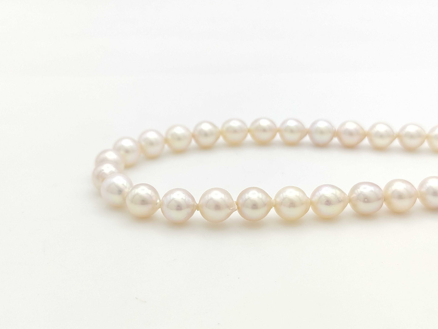 Pearl diameter approximately 7.5mm-7.8mm, Sterling Silver, 35.3g, Necklace 