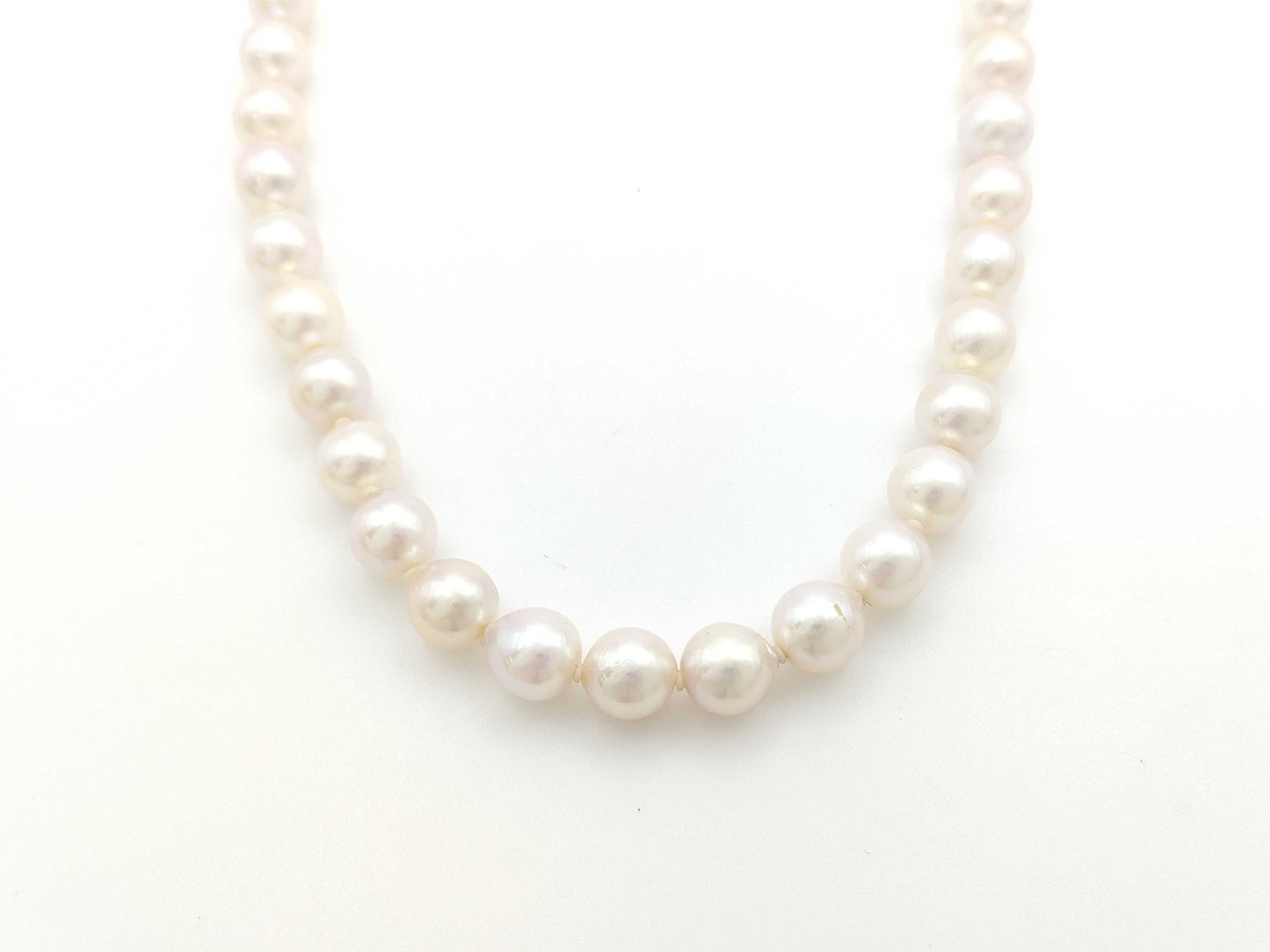 Pearl diameter approximately 7.5mm-7.8mm, Sterling Silver, 35.3g, Necklace 