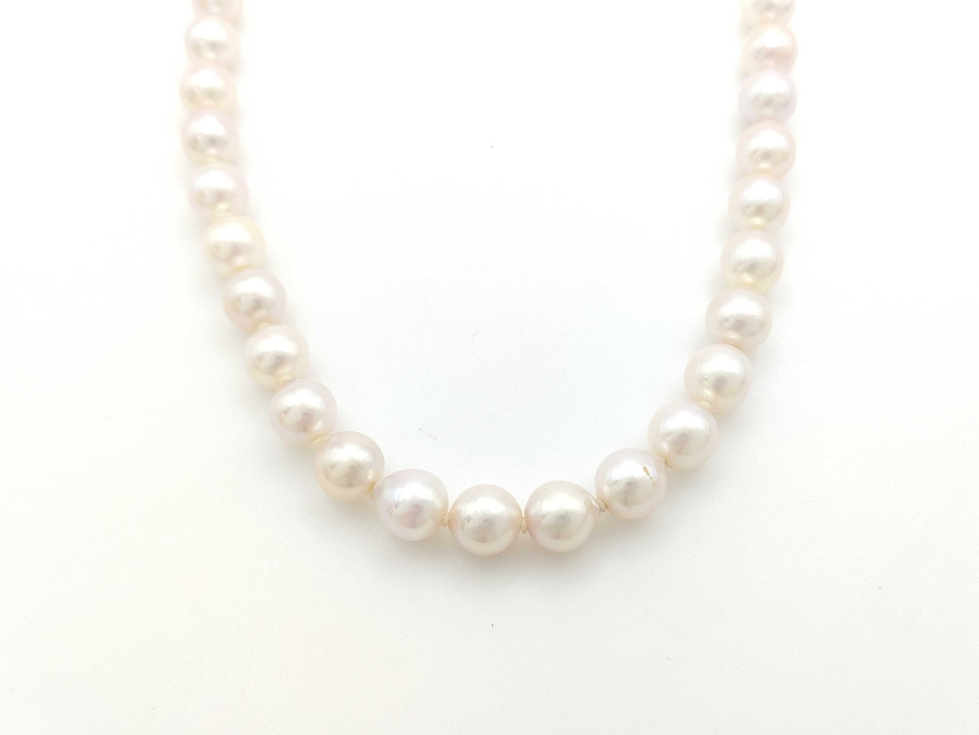 Pearl diameter approximately 7.5mm-7.8mm, Sterling Silver, 35.3g, Necklace 