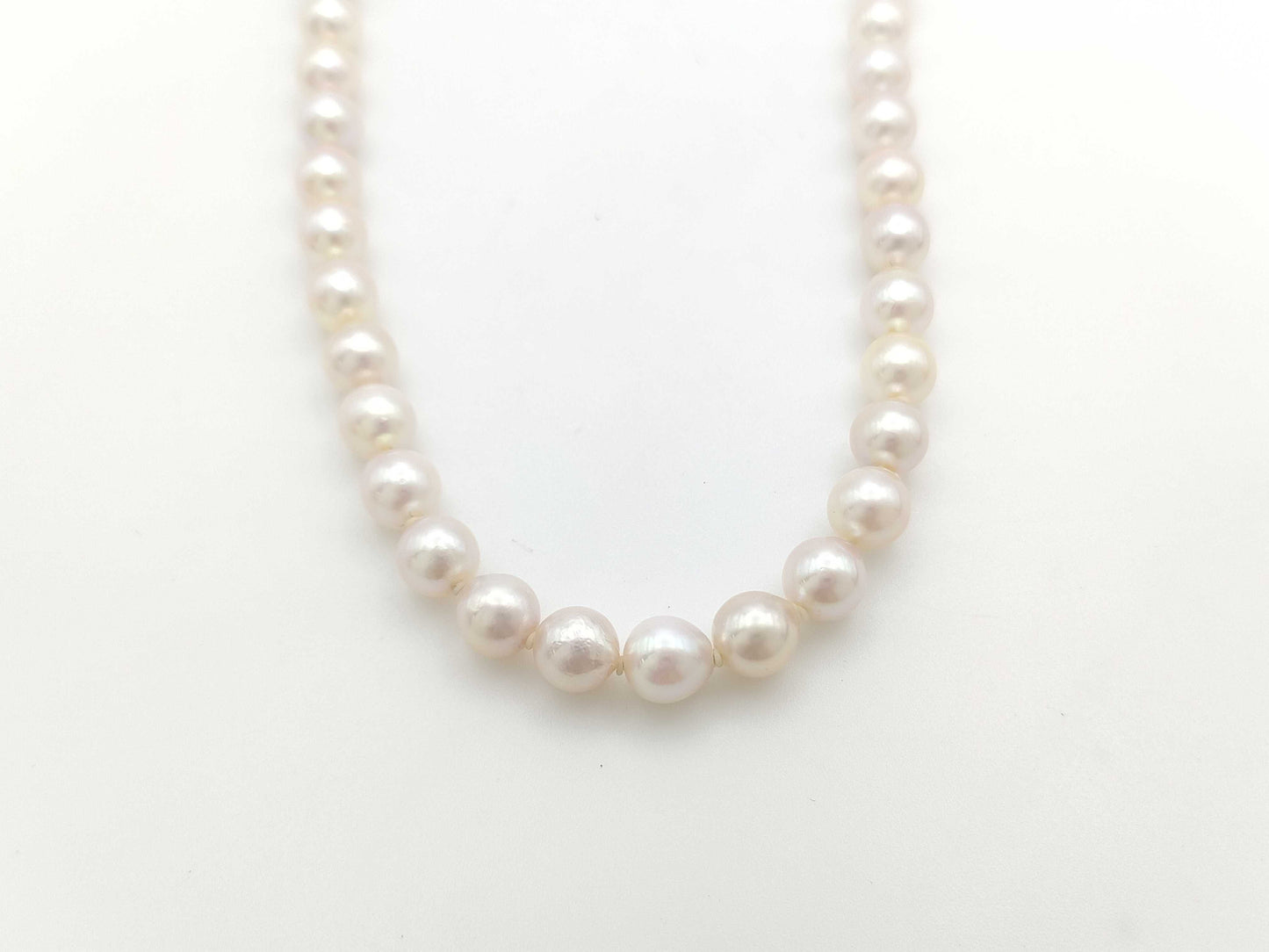 Pearl diameter approximately 7.5mm-7.8mm, Sterling Silver, 35.3g, Necklace 