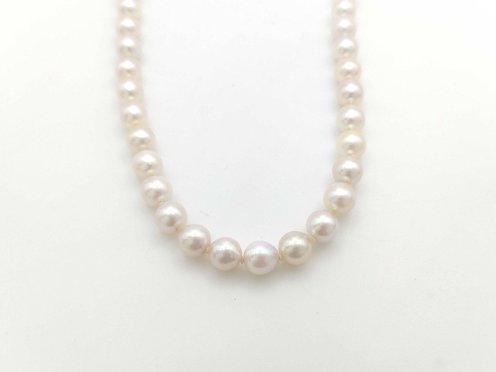 Pearl diameter approximately 7.5mm-7.8mm, Sterling Silver, 35.3g, Necklace 