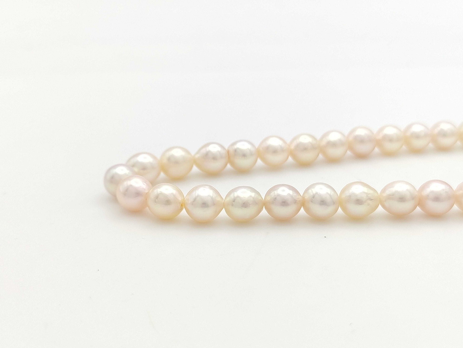 Pearl diameter approximately 6.6mm-6.9mm, Sterling Silver, 25.2g, Necklace 