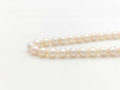 Pearl diameter approximately 6.6mm-6.9mm, Sterling Silver, 25.2g, Necklace 