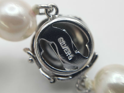 Pearl diameter approximately 7.0mm-7.2mm, Sterling Silver, 31.9g, Necklace 