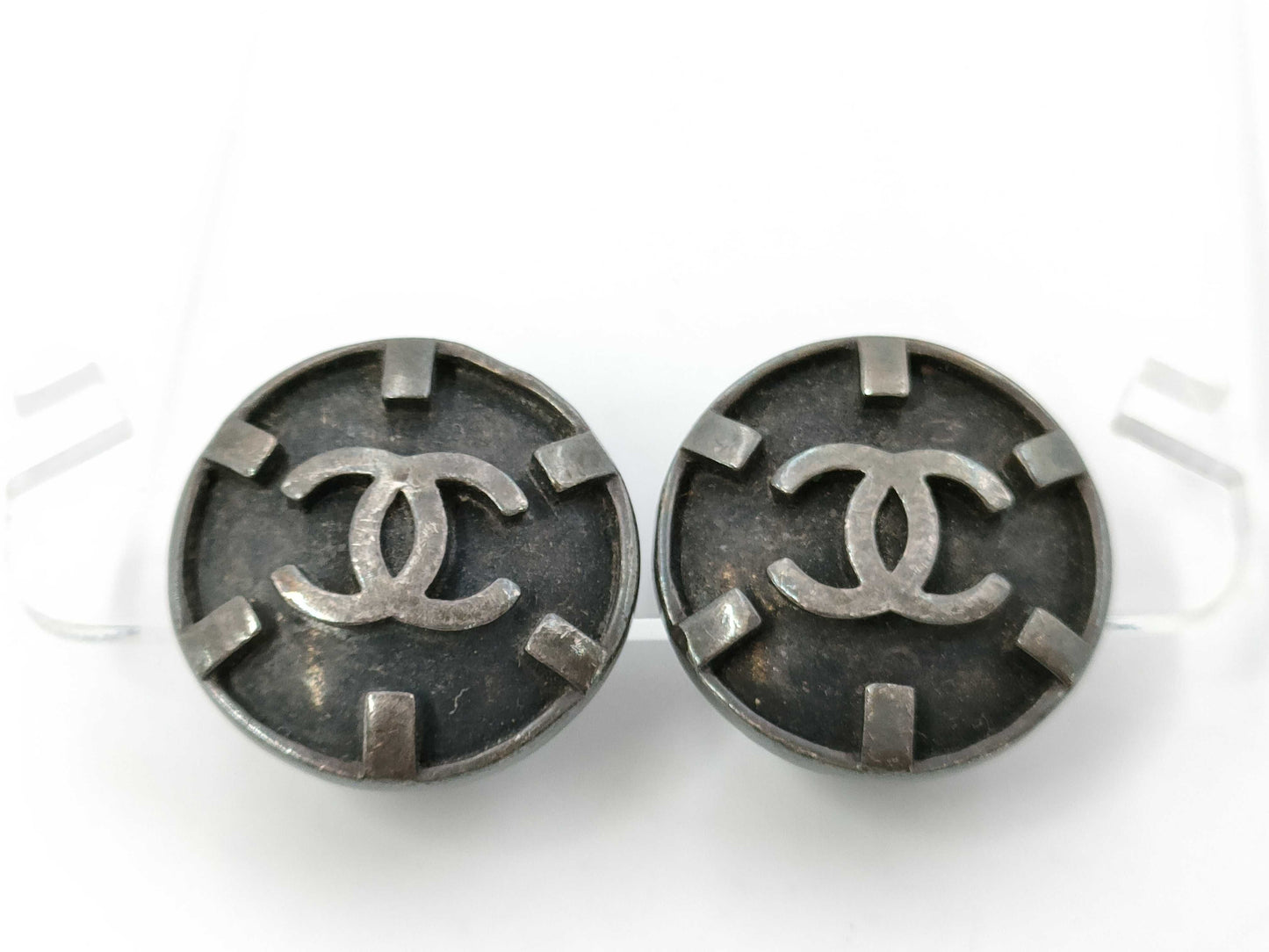 CHANEL Coco Mark Earrings Silver Earrings