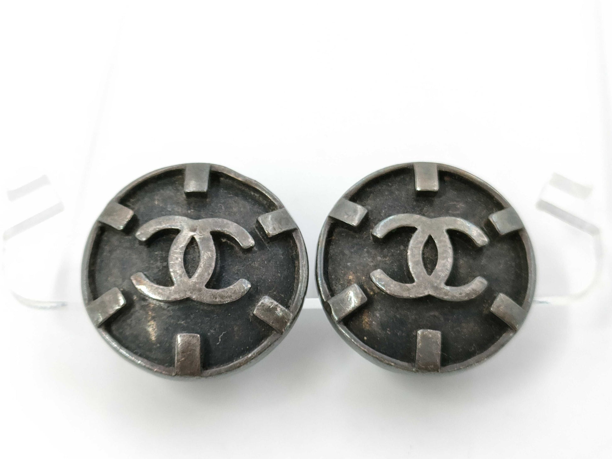 CHANEL Coco Mark Earrings Silver Earrings