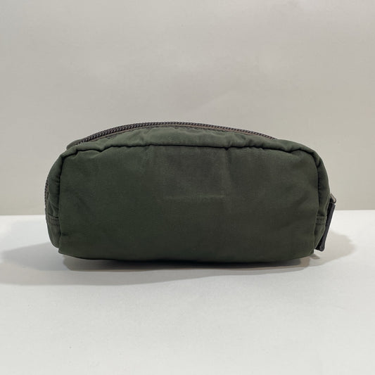 PRADA Prada Triangle Logo Nylon Pouch Khaki