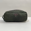 PRADA Prada Triangle Logo Nylon Pouch Khaki