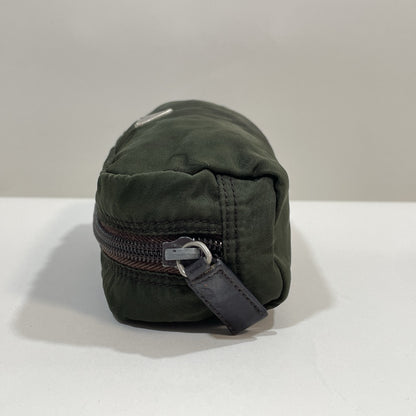 PRADA Prada Triangle Logo Nylon Pouch Khaki