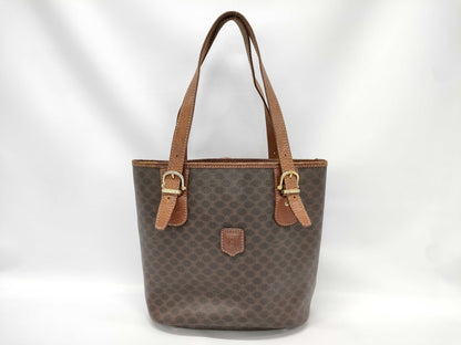 CELINE Tote Bag PVC x Leather Macadam Bucket Tote Bag