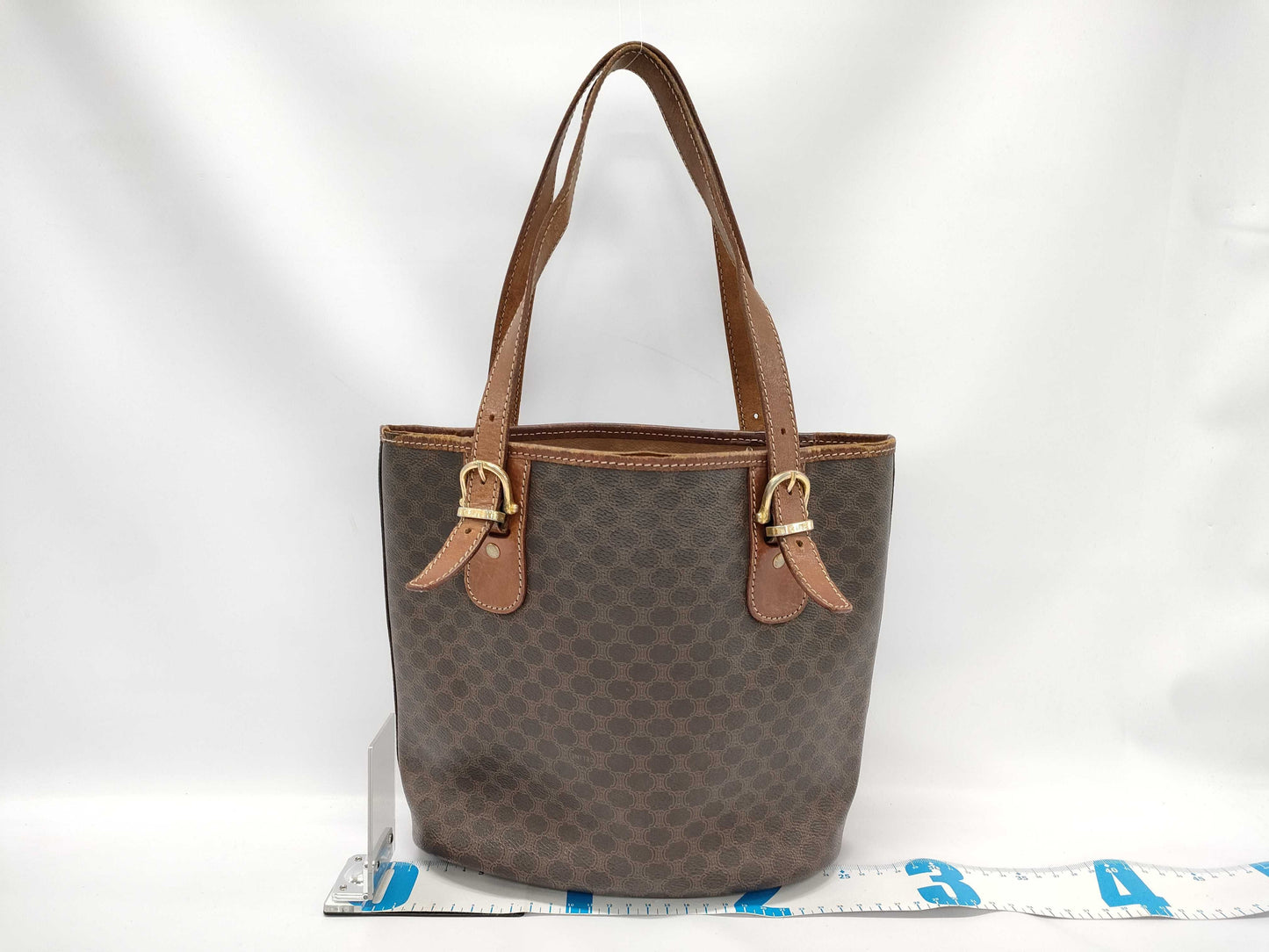 CELINE Tote Bag PVC x Leather Macadam Bucket Tote Bag