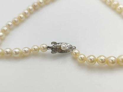 Semi-Round Pearl Necklace, Diameter: Approx. 5.2-8.9mm, Sterling Silver, 31.9g 