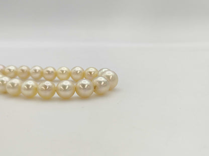 Semi-Round Pearl Necklace, Diameter: Approx. 5.2-8.9mm, Sterling Silver, 31.9g 