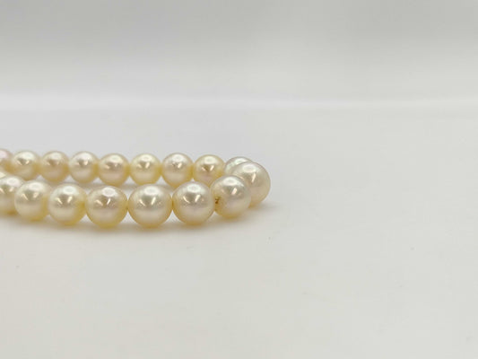 Semi-Round Pearl Necklace, Diameter: Approx. 5.2-8.9mm, Sterling Silver, 31.9g 