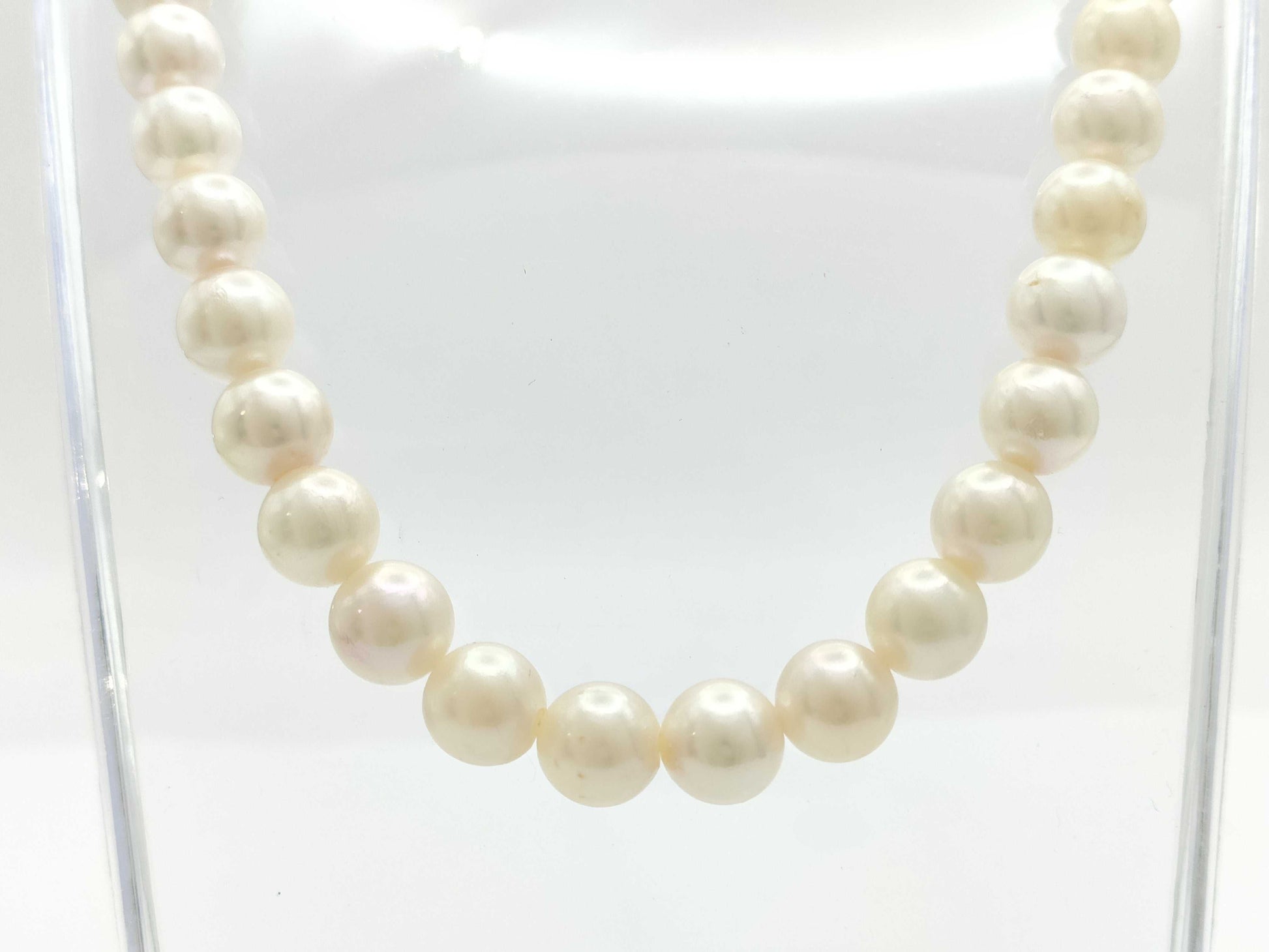 Pearl diameter approximately 8.5-8.8mm, Sterling Silver, 47.9g, Necklace 