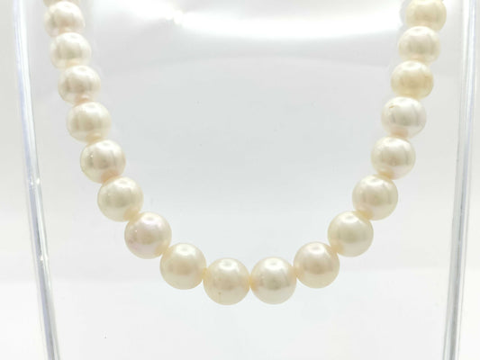 Pearl diameter approximately 8.5-8.8mm, Sterling Silver, 47.9g, Necklace 