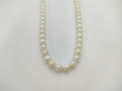 Pearl Necklace, Diameter: Approx. 7.0-7.4mm, Sterling Silver, 32.9g 