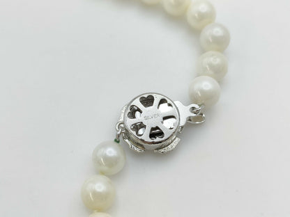 Pearl Necklace, Diameter: Approx. 7.0-7.4mm, Sterling Silver, 32.9g 