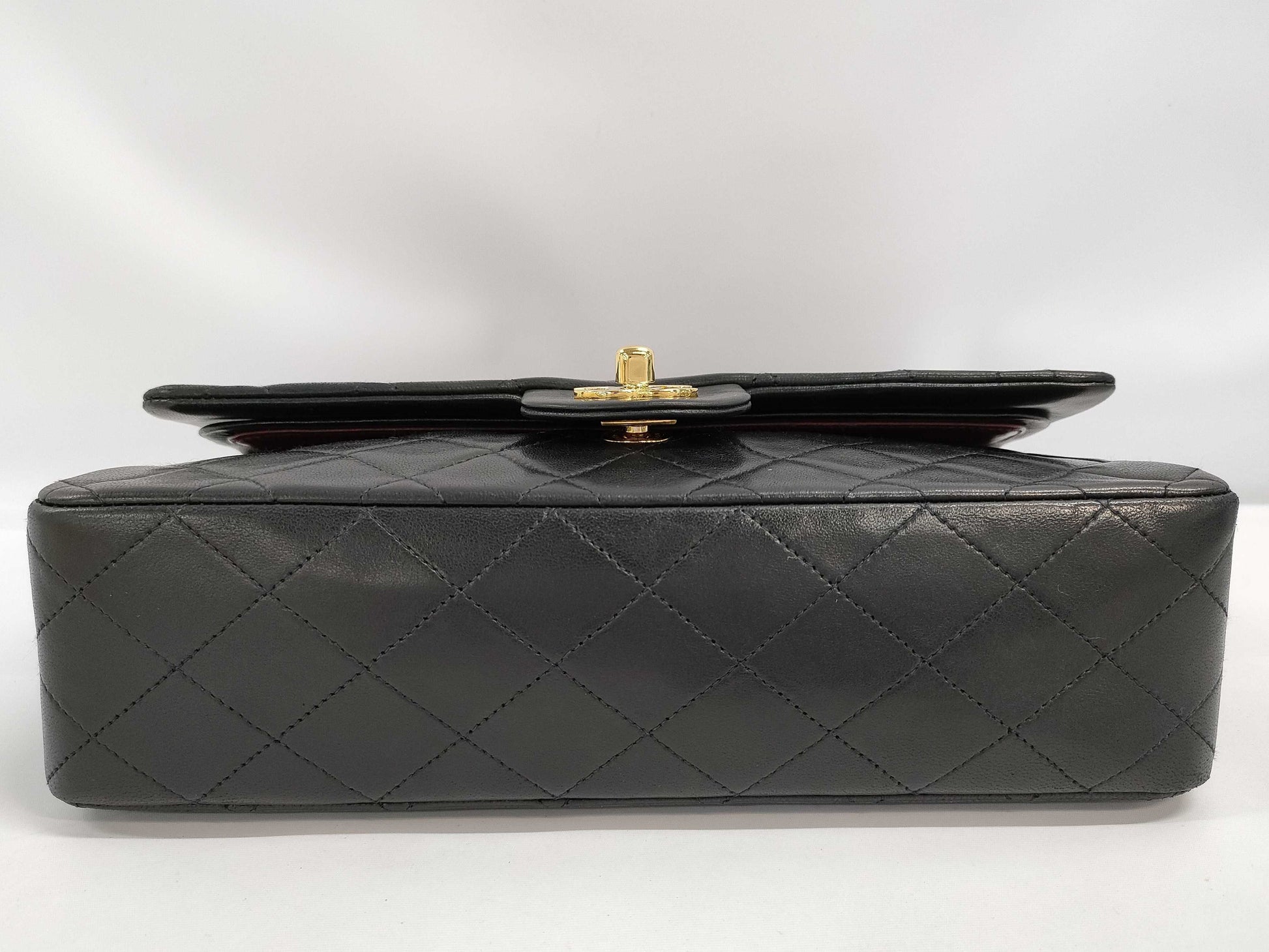 CHANEL Matelasse Lambskin Double Flap Double Chain Shoulder Bag, Black, G Hardware, No. 2 [Card Included] W-Flap Shoulder Bag