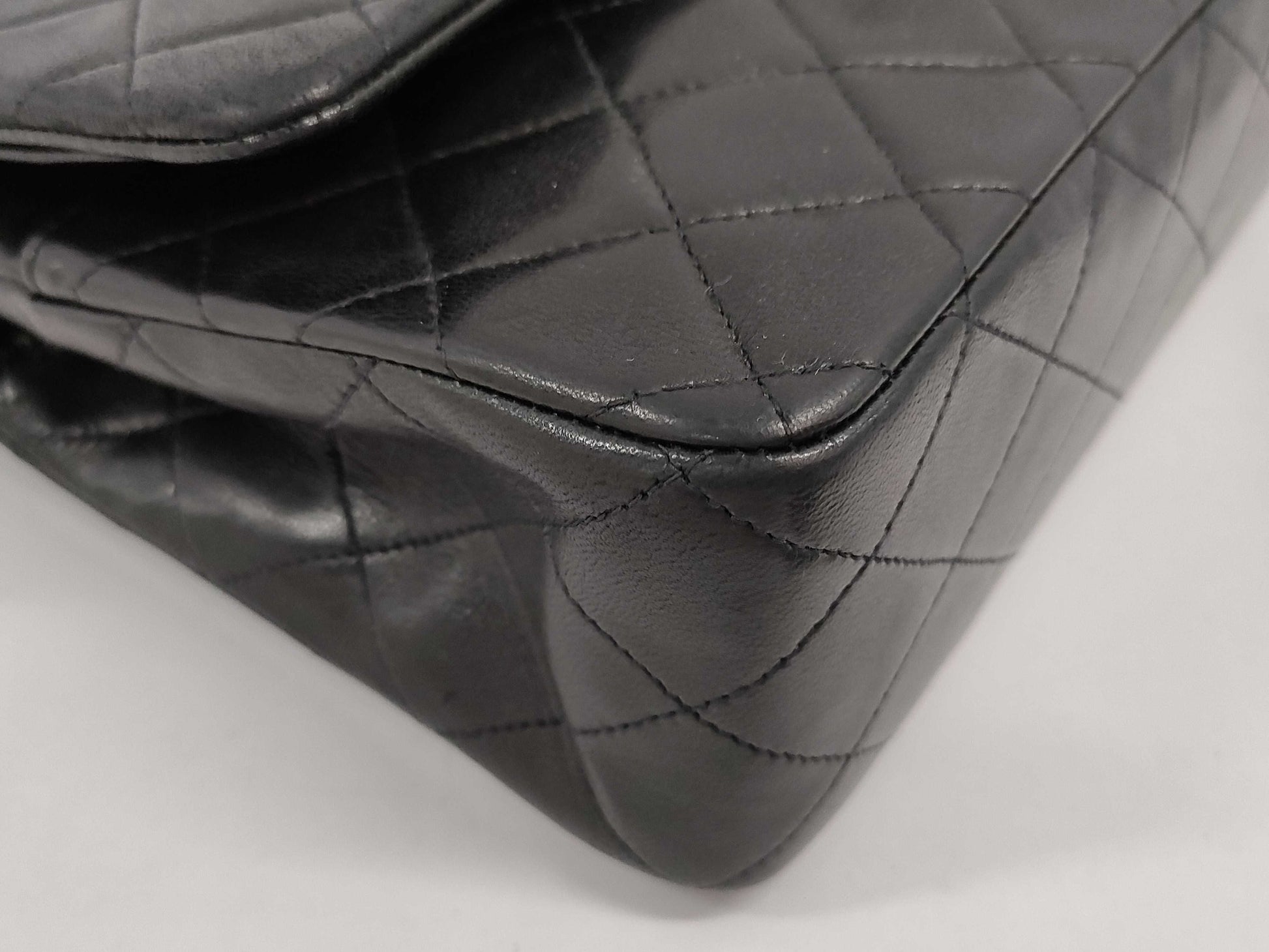 CHANEL Matelasse Lambskin Double Flap Double Chain Shoulder Bag, Black, G Hardware, No. 2 [Card Included] W-Flap Shoulder Bag