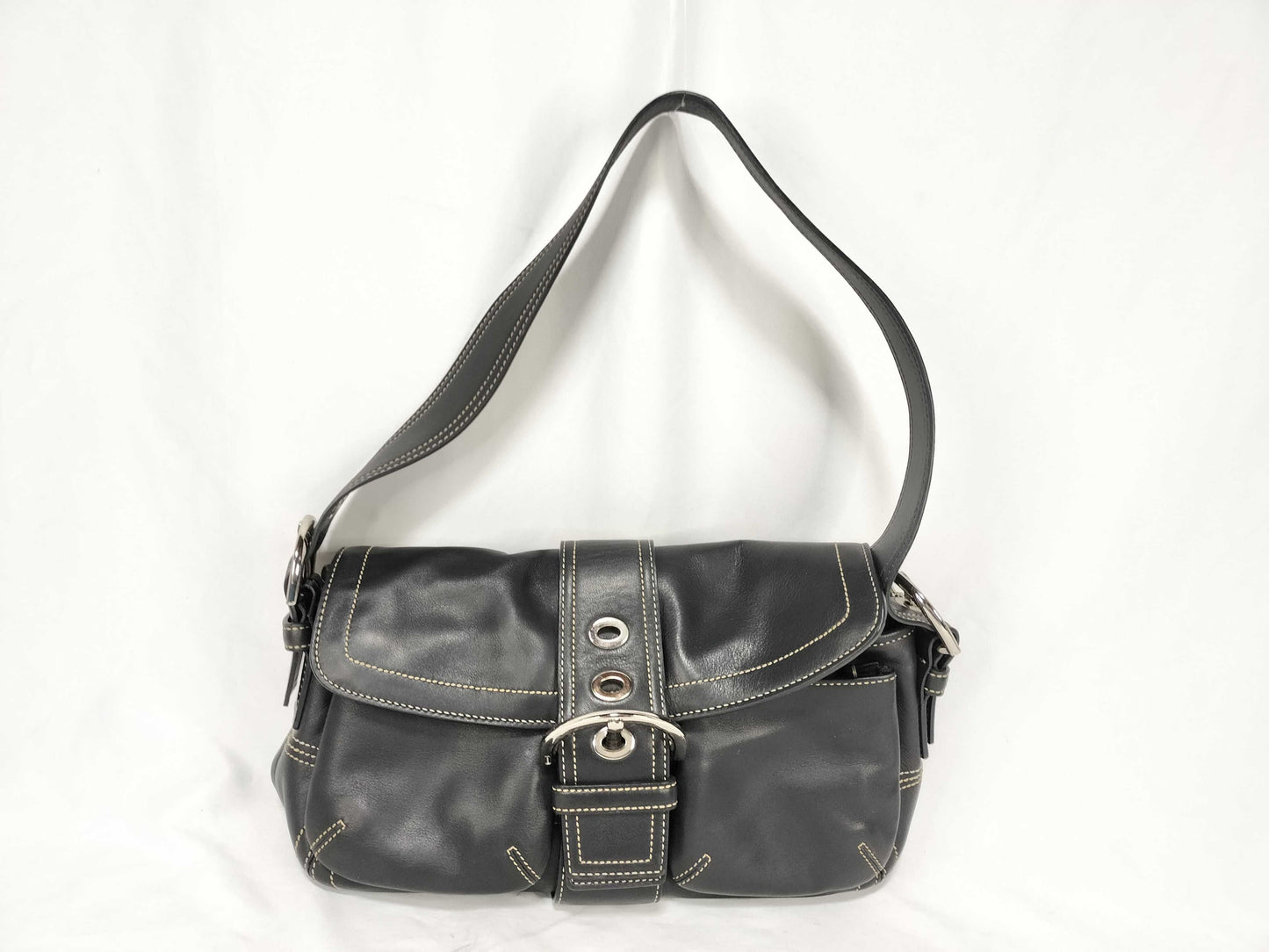 COACH / One-Shoulder Bag / 9434 / Soho / Double Pocket / Leather / Black Shoulder Bag
