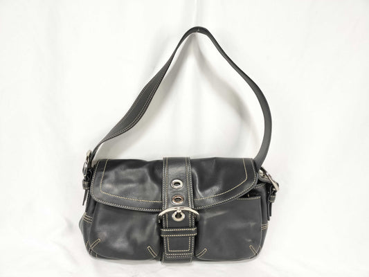 COACH / One-Shoulder Bag / 9434 / Soho / Double Pocket / Leather / Black Shoulder Bag