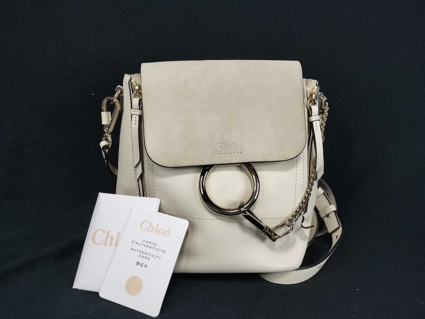 Chloe Backpack/Fay/Leather/Off-White Backpack