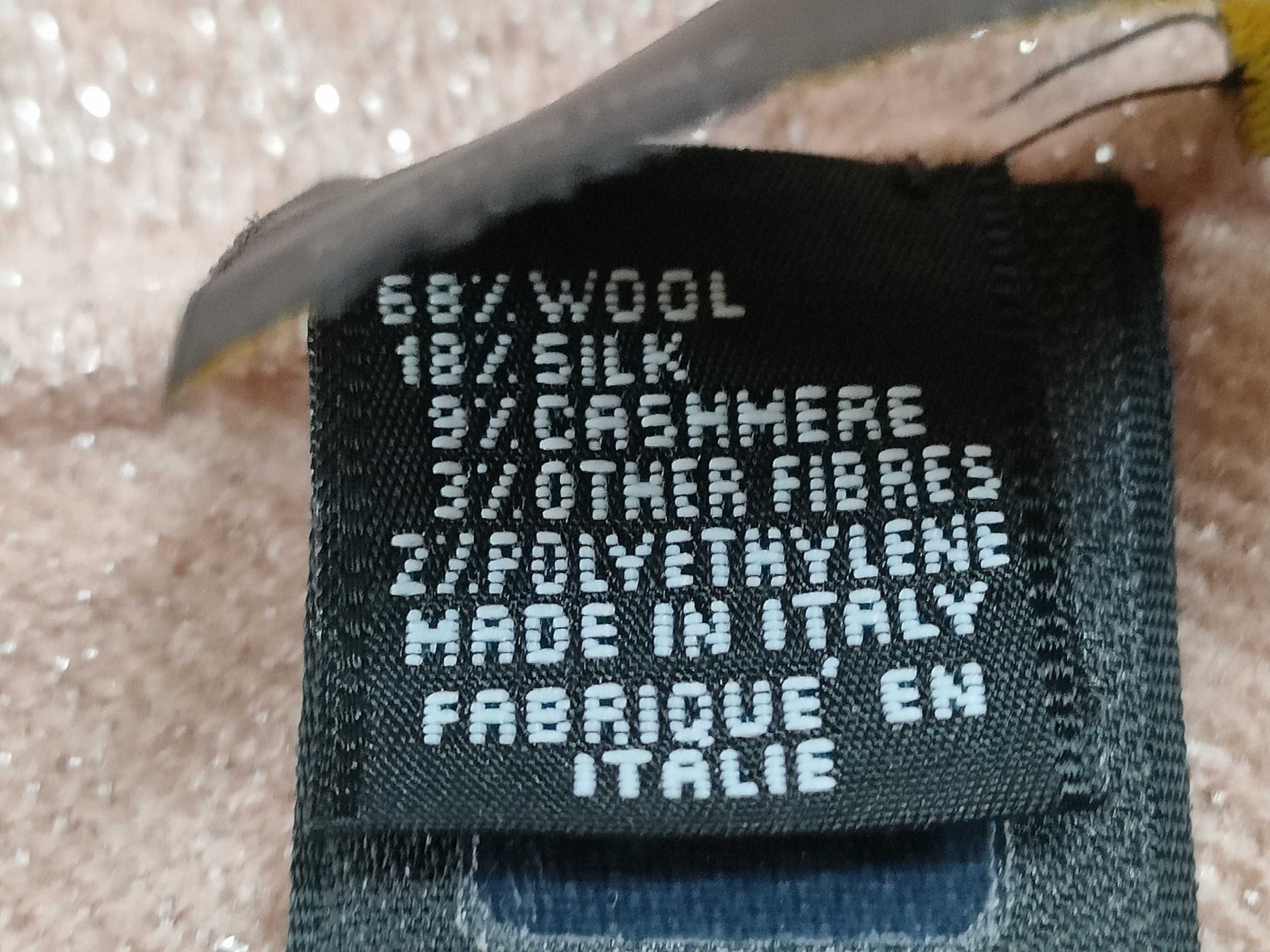 FENDI / Large Scarf / Zucca / FF Logo / Glitter / Wool x Silk / Pink Beige Scarf