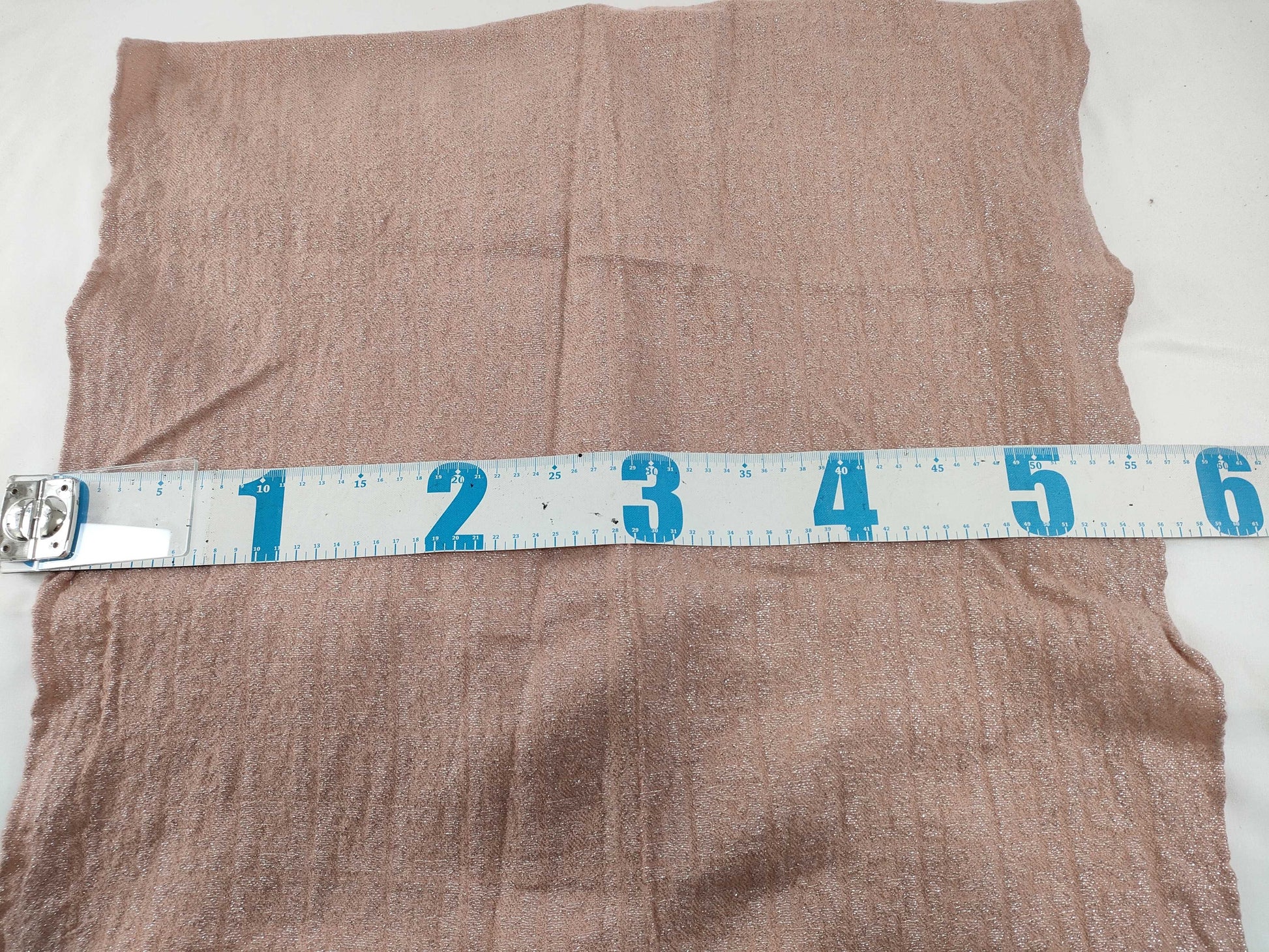 FENDI / Large Scarf / Zucca / FF Logo / Glitter / Wool x Silk / Pink Beige Scarf