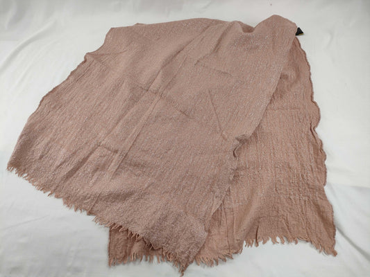FENDI / Large Scarf / Zucca / FF Logo / Glitter / Wool x Silk / Pink Beige Scarf