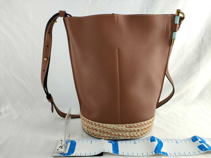 LOEWE Gate Bucket Leather/Brown and Light Blue Shoulder Bag