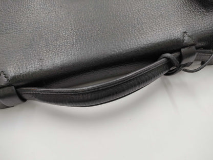 HERMES Sac A Depeche 27 Liege/Black/□k Engraving/Silver Shoulder Bag