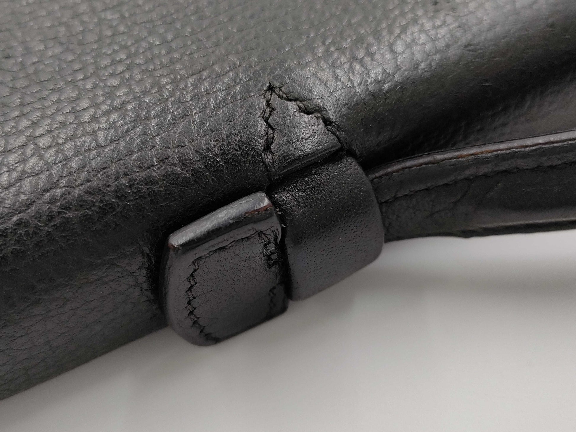 HERMES Sac A Depeche 27 Liege/Black/□k Engraving/Silver Shoulder Bag