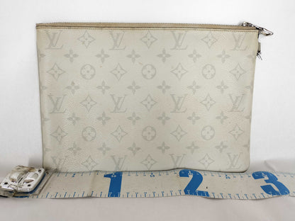 LOUIS VUITTON Monogram LOUIS VUITTON Zipped Pouch GM Monogram/White/Gray Pouch