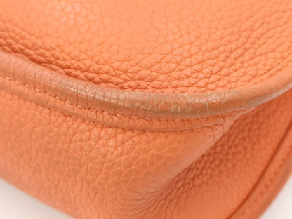 HERMES Evelyn 1PM Taurillon/Orange/□L Stamp/Silver Shoulder Bag
