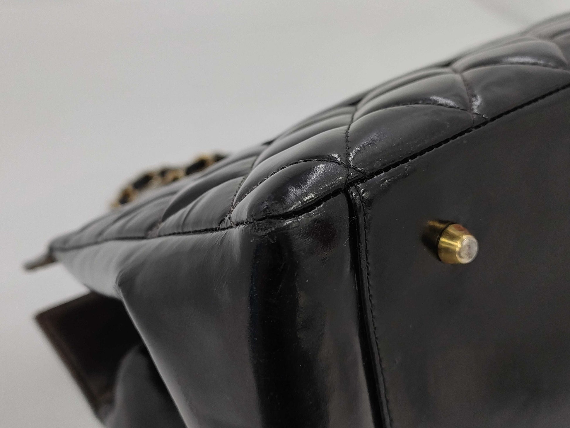 CHANEL CHANEL Chain Shoulder Bag Enamel/Black/GD