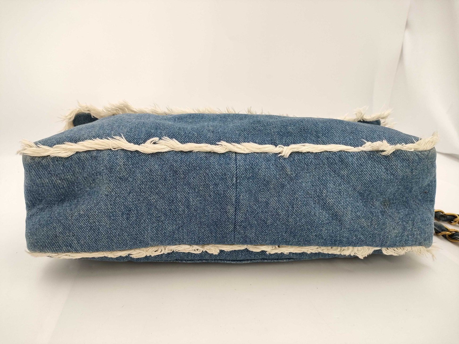 CHANEL Deca Matelasse 34 Denim/Blue/GD Shoulder Bag