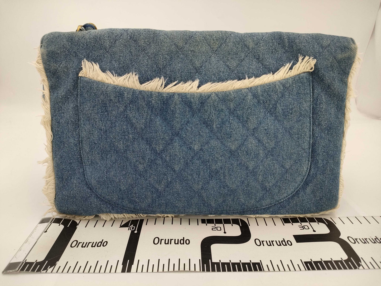 CHANEL Deca Matelasse 34 Denim/Blue/GD Shoulder Bag