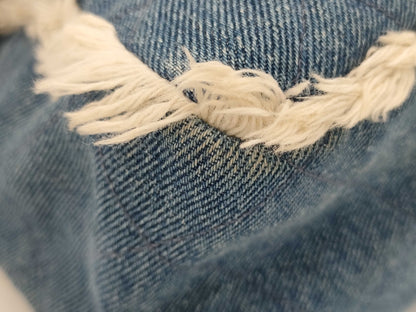 CHANEL Deca Matelasse 34 Denim/Blue/GD Shoulder Bag