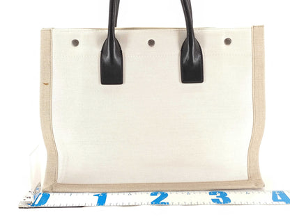 SAINT LAURENT Rive Gauche Tote Canvas/Ivory Tote Bag