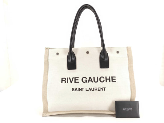 SAINT LAURENT Rive Gauche Tote Canvas/Ivory Tote Bag