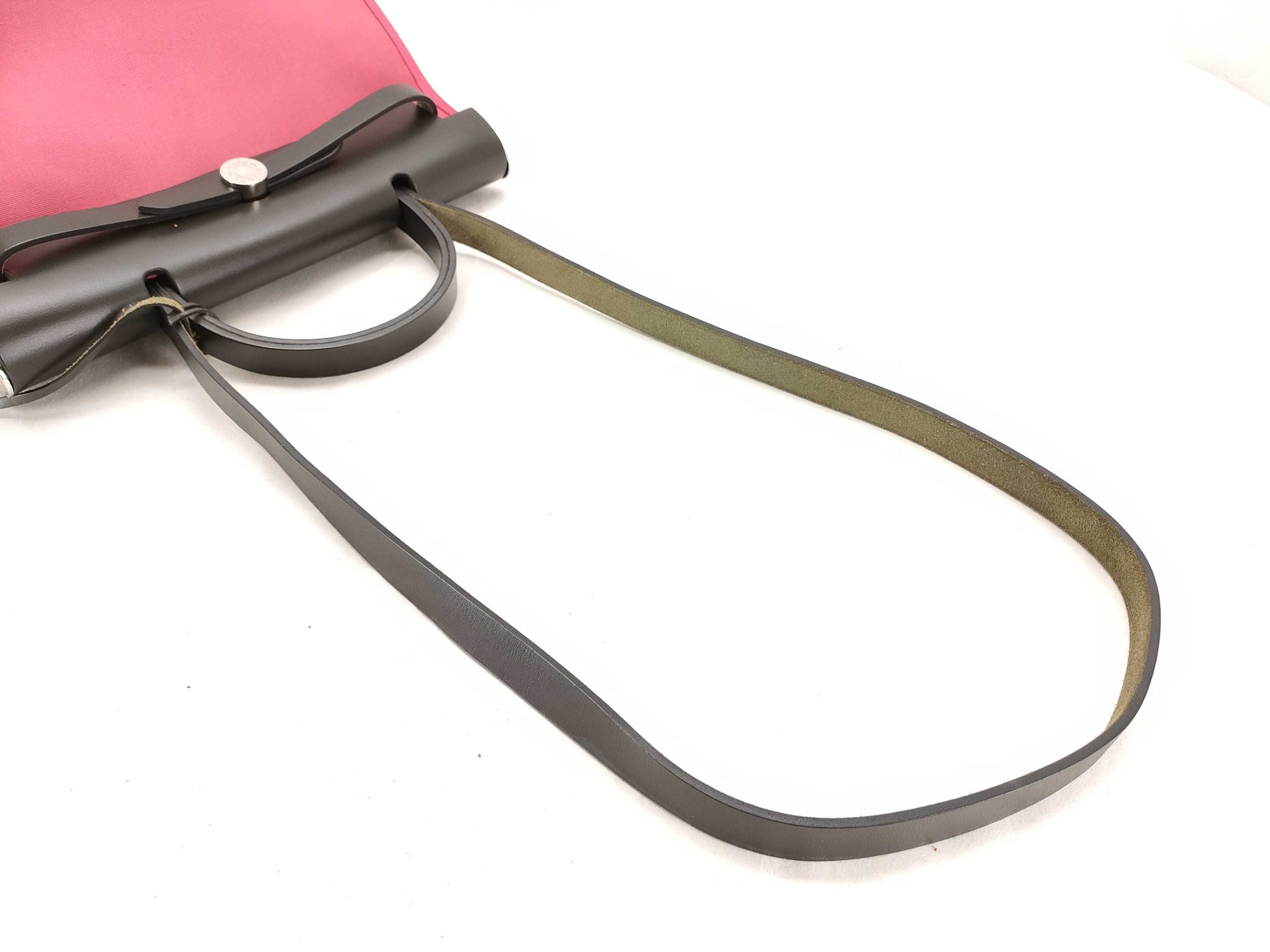 HERMES Air Bag HERMES Air Zip PM Toile/Pink/A Stamp/Silver Handbag