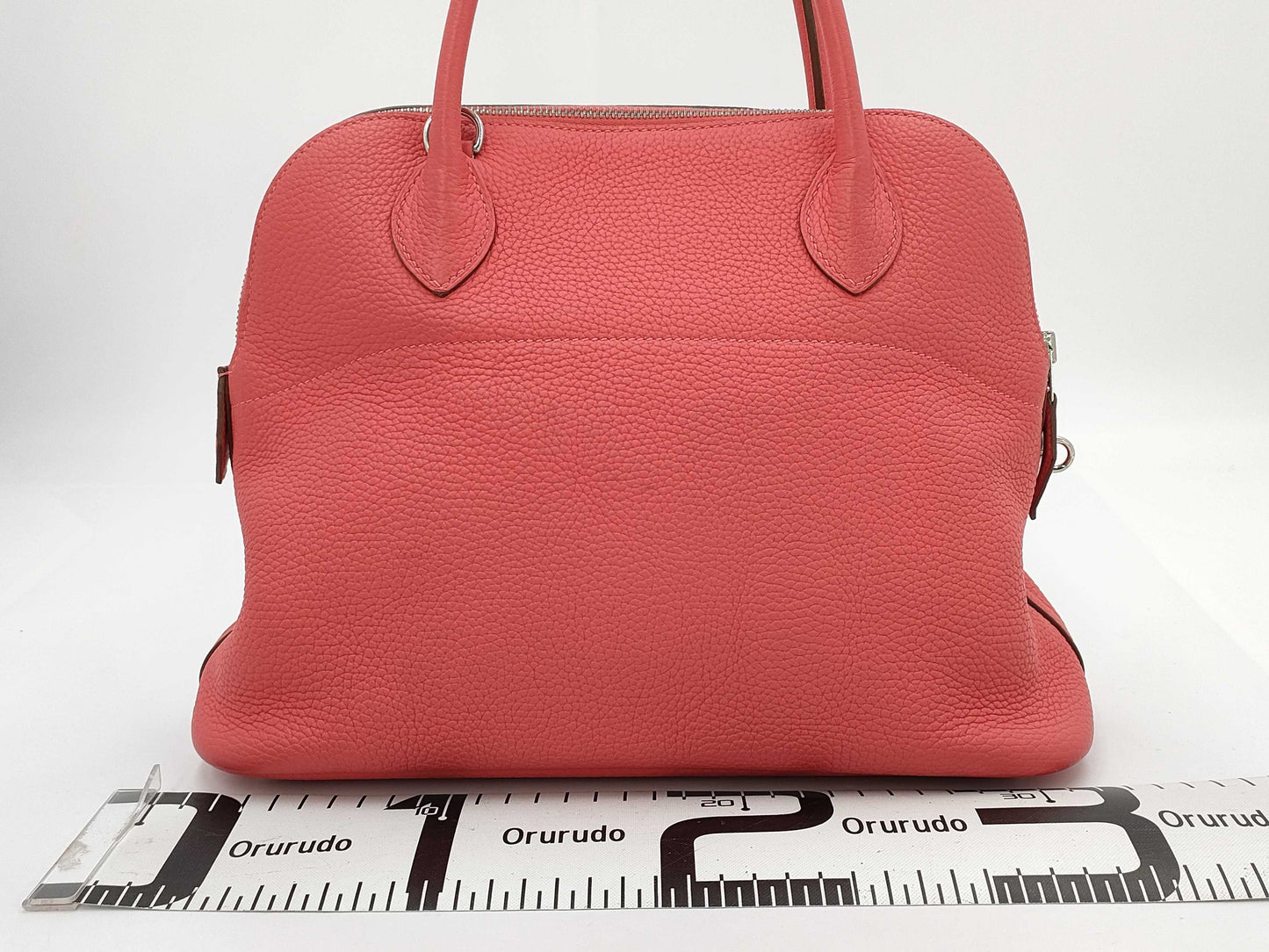 HERMES Bolide 31 Taurillon/Rose Jaipur/X Stamp/Silver Shoulder Bag